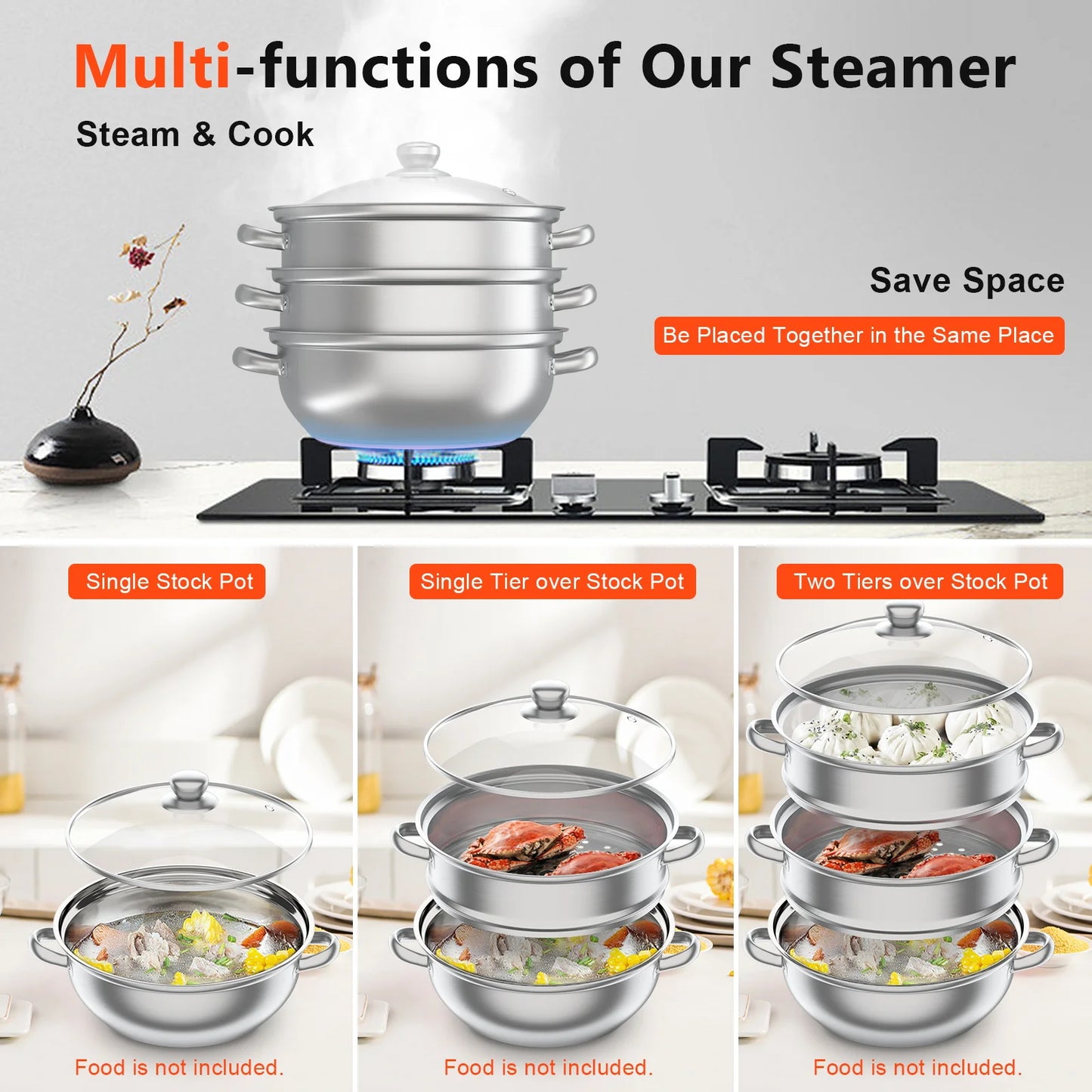 3 Tier Steamer Cooker Steam Pot Set