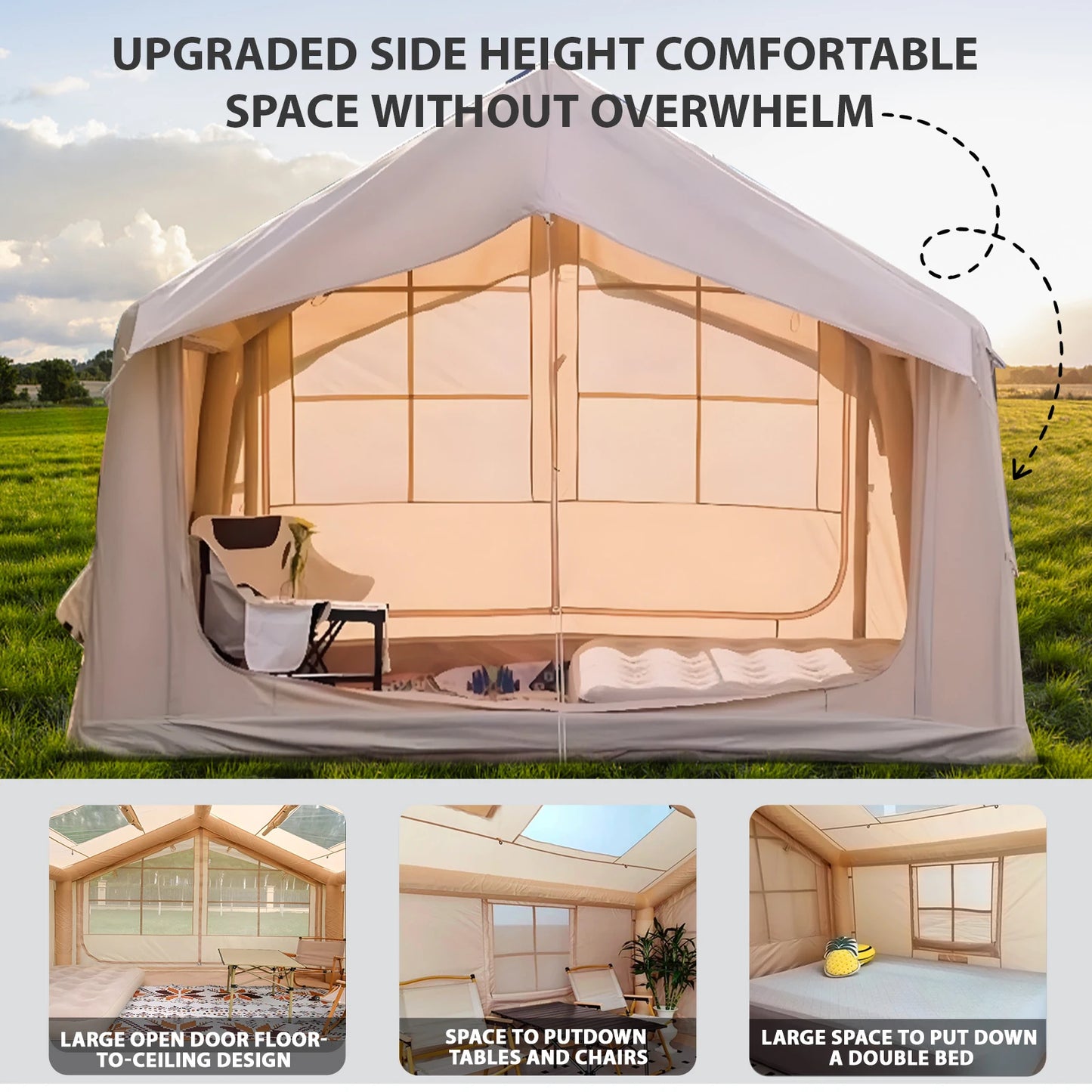Inflatable Tent for Camping - 6-8 Person Quick Setup Tent
