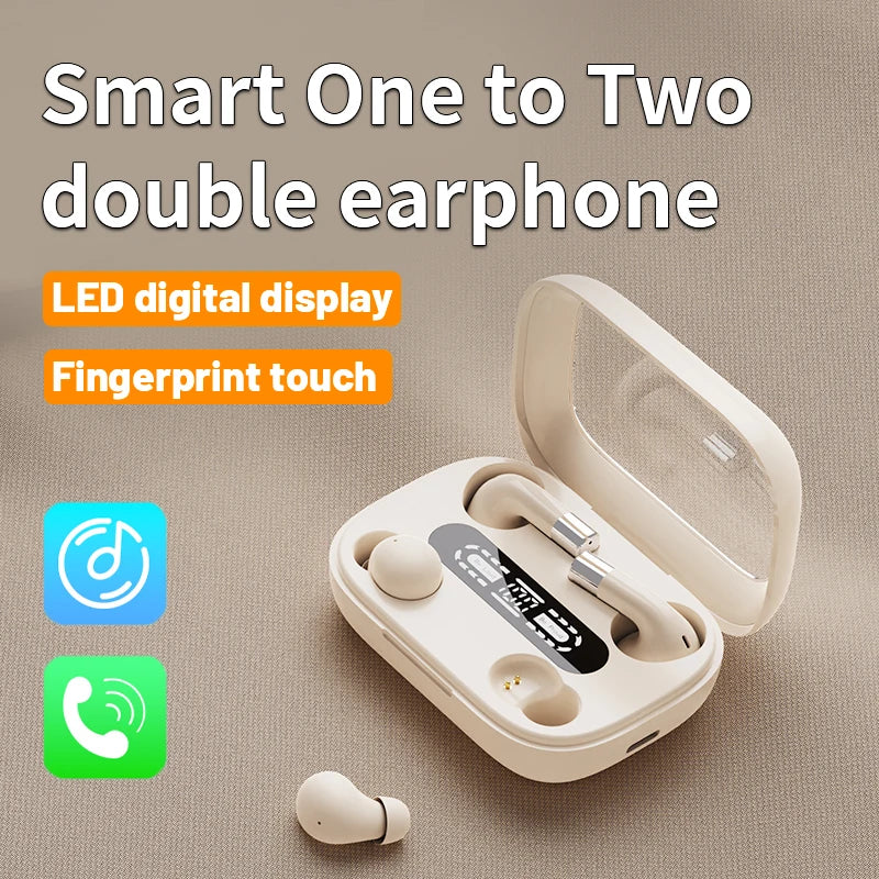 SK 2in1 Dual Headphones 5.4 Bluetooth Wireless Earphones