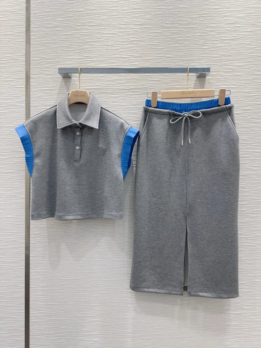2025 Women's Spring/Summer New Collection Collar Top Skirt