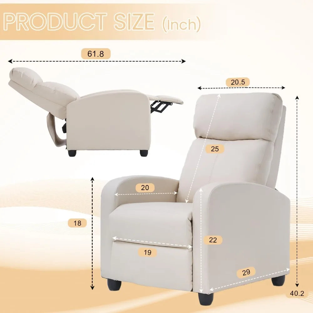 Recliner Chair Breathable Padded with Massage Feature