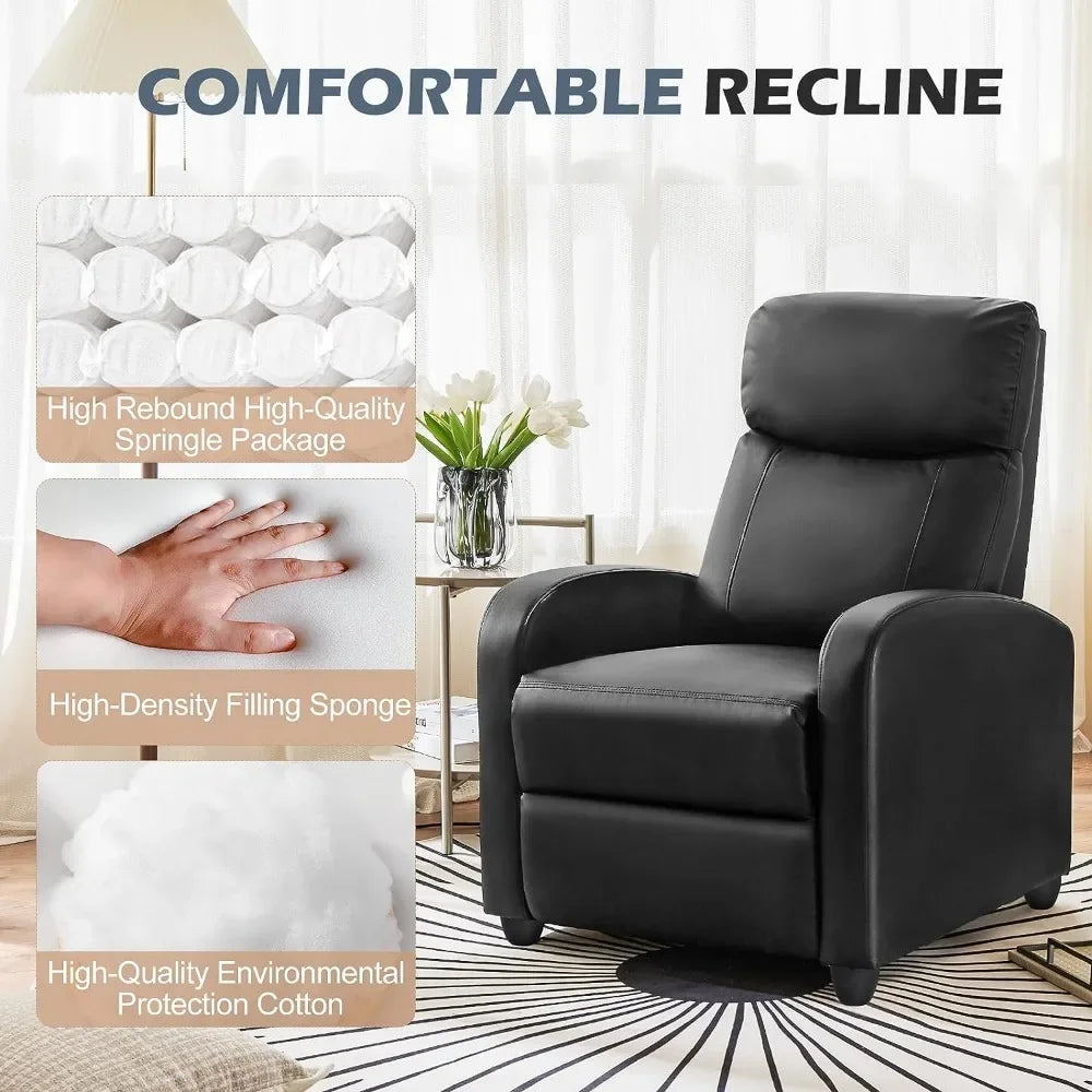 Recliner Chair Massage Reclining Sofa for Adults with PU Leather Upholstery