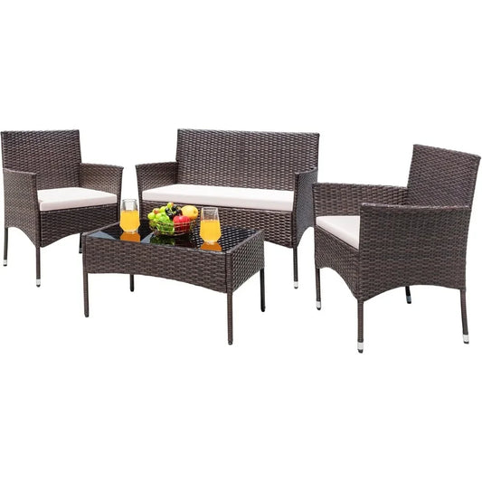 4 Pieces Patio Furniture Outdoor