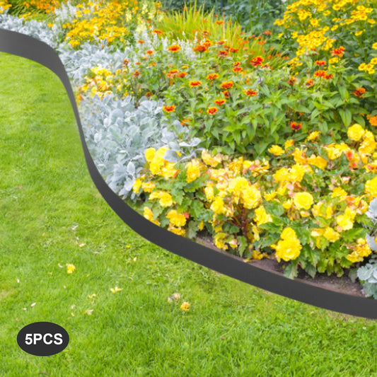 5 Pcs 4" x 39" Lawn Edging Kit, Steel Landscape Edging Barriers, Metal Garden Edging Border, Lawn Edge for Garden Yard