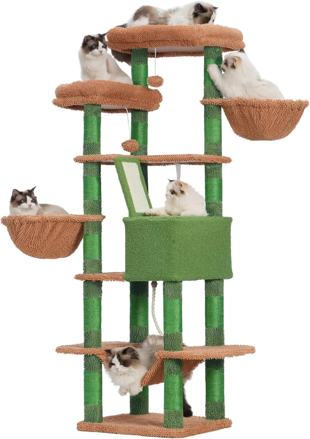 Cat Tree, 68 Inch Multi-Level Cat Tower for Indoor Cats
