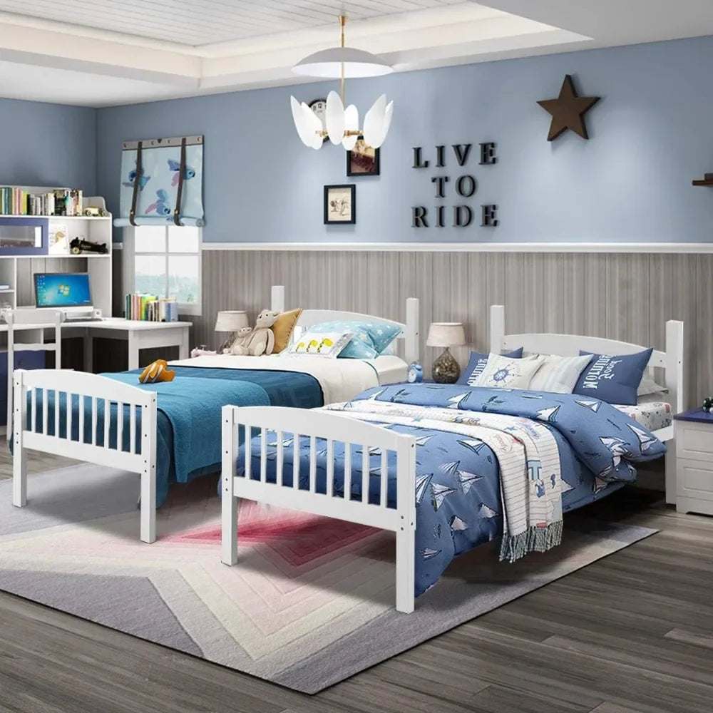 Twin Bunk Beds, Convertible Into Two Individual