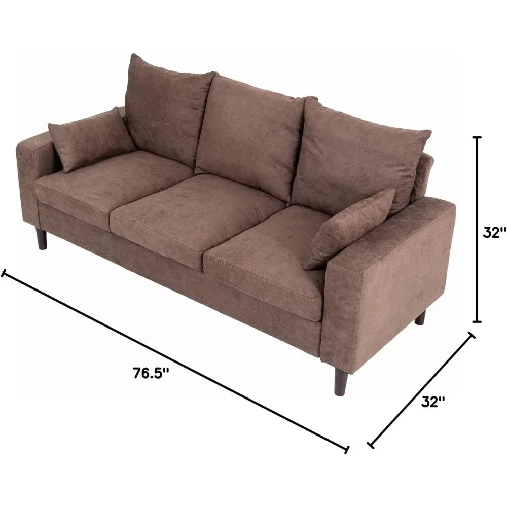 3 Seater L Shape Sofa Set with Ottoman Footstool for Small Spaces