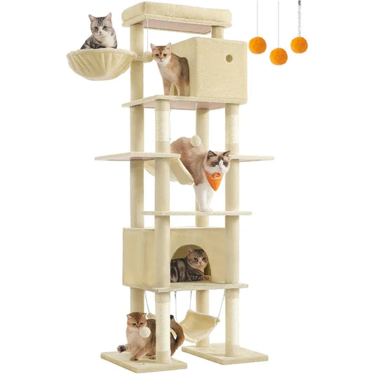 Cat Tree, 79.1 Inch Tall Cat Tower for Indoor Cats
