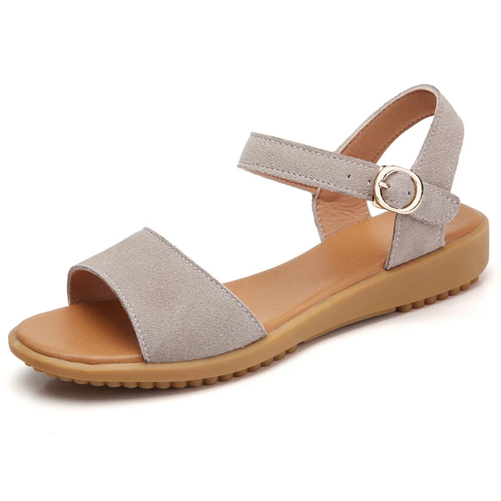 Women Fashion Flat Sandals Ankle Strap Buckle Casual Walking Sandals Open Toe Comfy Summer Footwear