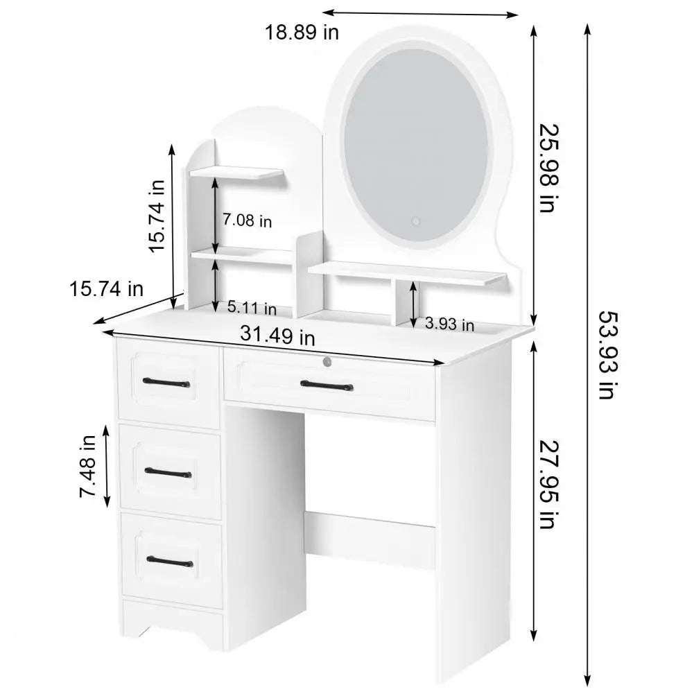 Vanity Table Modern Partition Design Makeup Desk With Mirror