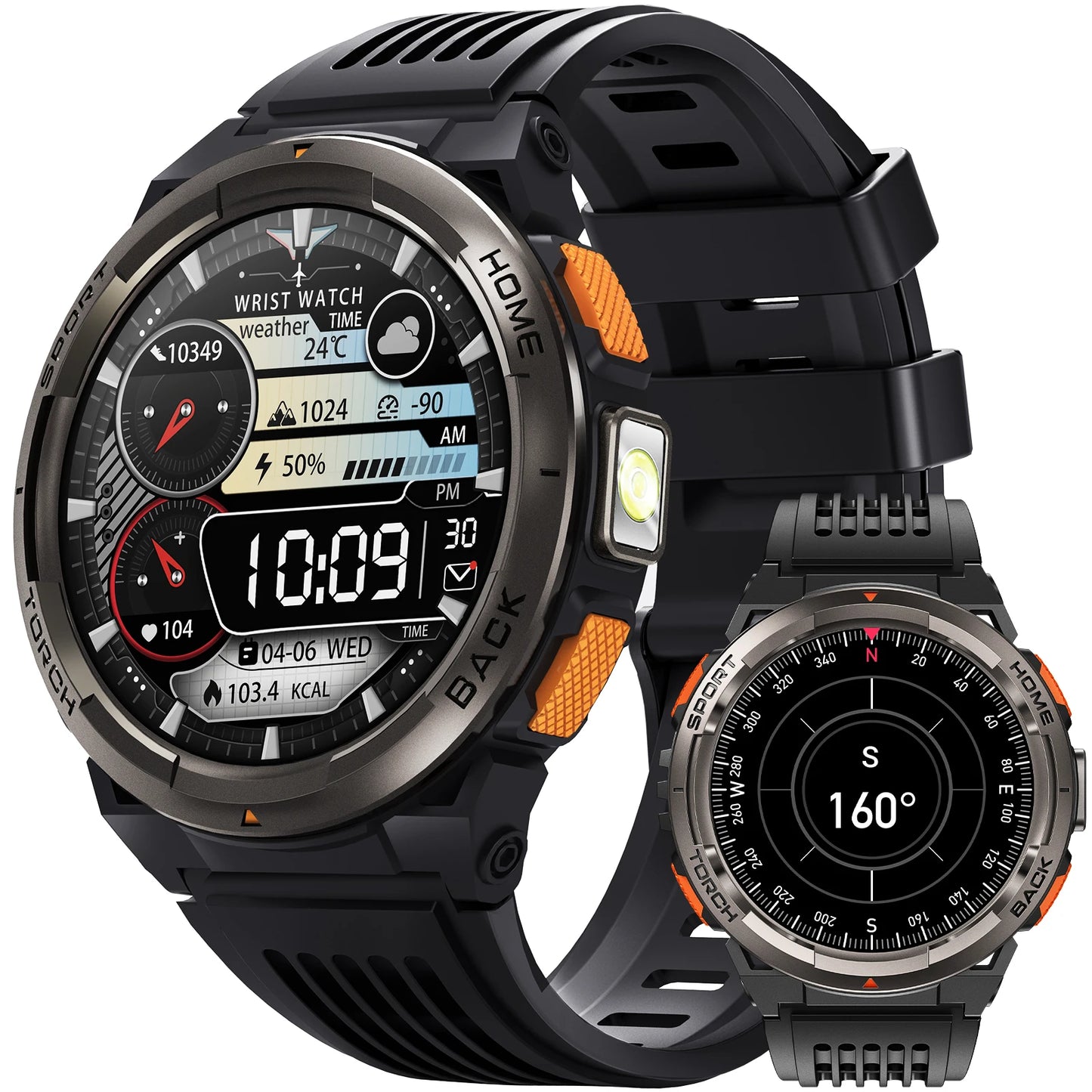 EIGIIS 1.45 Inch Smart Watch KE5 3ATM Waterproof Original Design with Activity Tracker and Leather Band