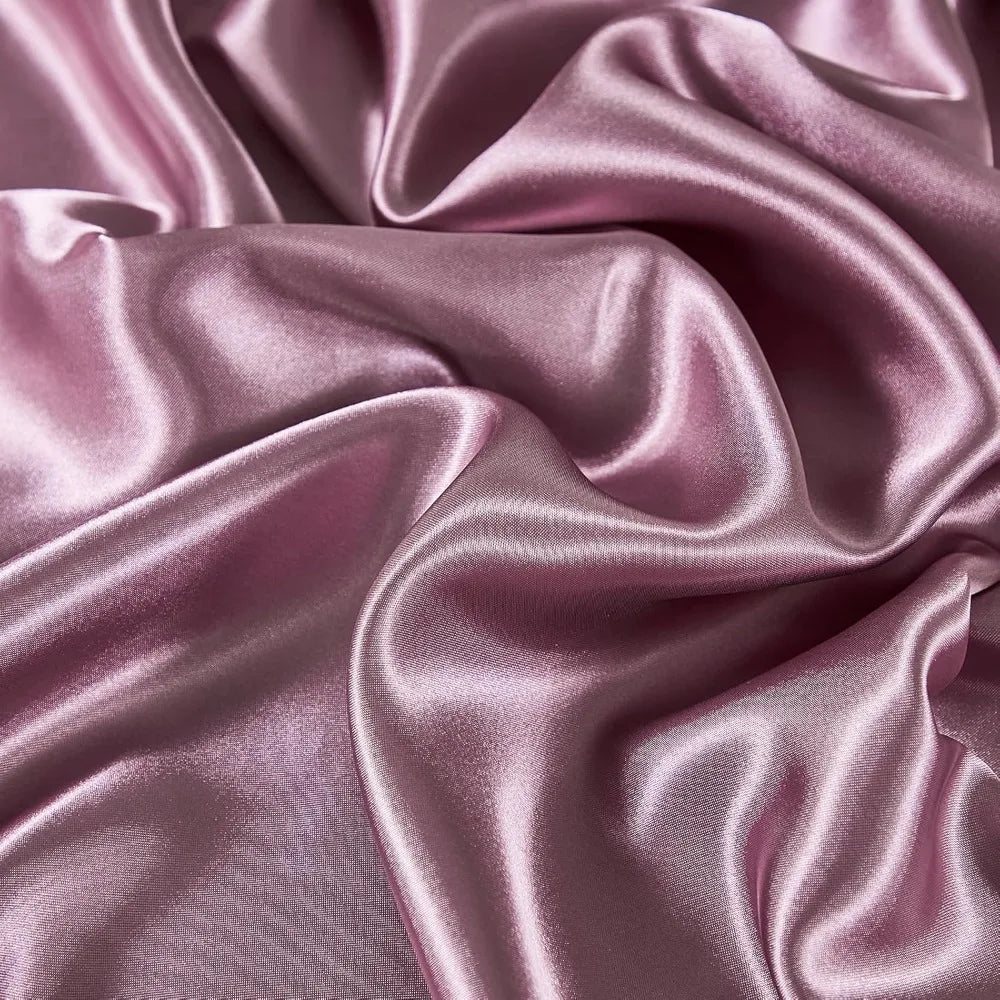 8 Pieces Silk Like Satin Comforter Set, Queen Size Bean with Sheet