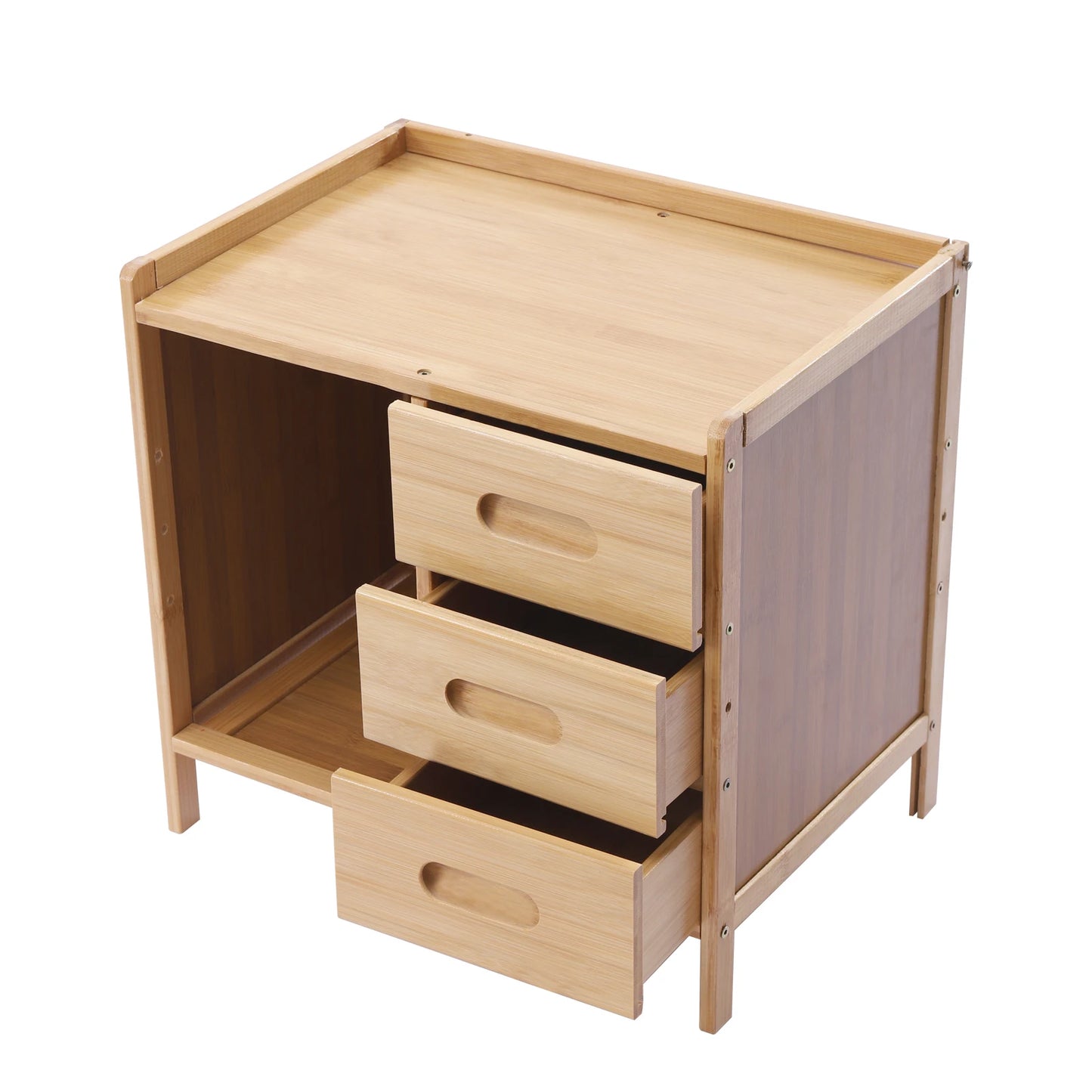 3 Drawer Modern Bamboo Nightstand