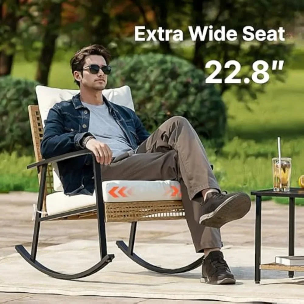 3 Piece Patio Furniture Set, Outdoor Rocking Chairs