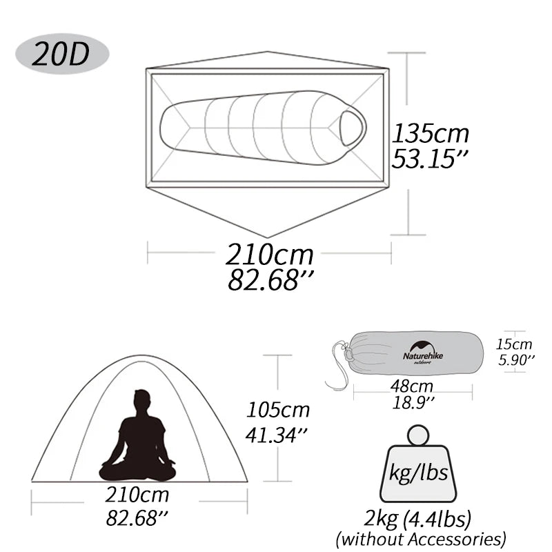 Naturehike Cycling Tent Ultralight 20D Single Person Tent