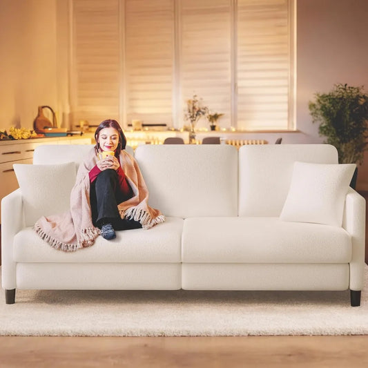 Sofas for Living Room Comfy Love Seat Couches Fleece Loveseat Sofa Tool Free Setup All Wood Sofa Couch