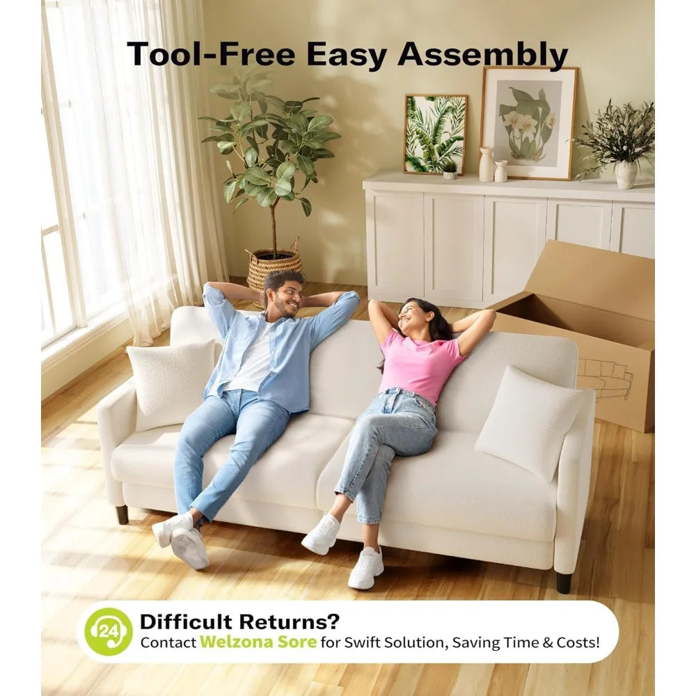 Sofas for Living Room Comfy Love Seat Couches Fleece Loveseat Sofa Tool Free Setup All Wood Sofa Couch