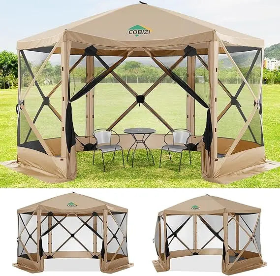12x12ft Pop Up Gazebo Screen Tent Screen House for Outdoors