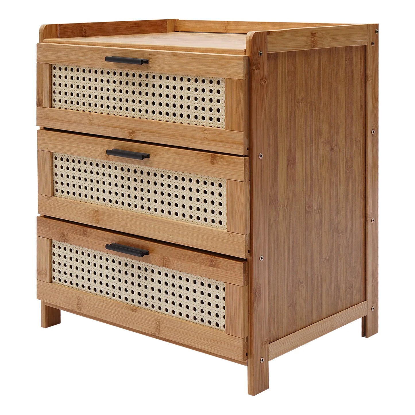 3 Drawer Modern Bamboo Nightstand