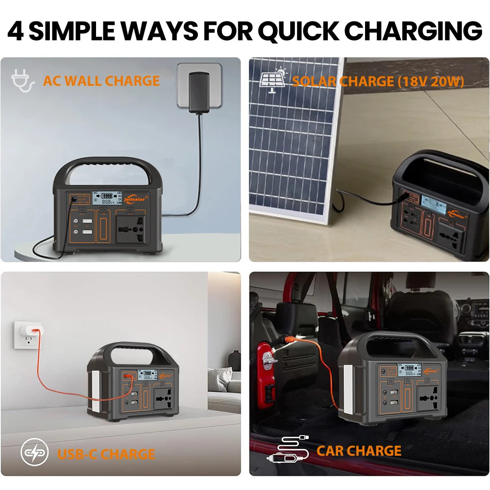 New Arrival Outdoor Portable 500W Power Station LiFePO4 Battery Charger