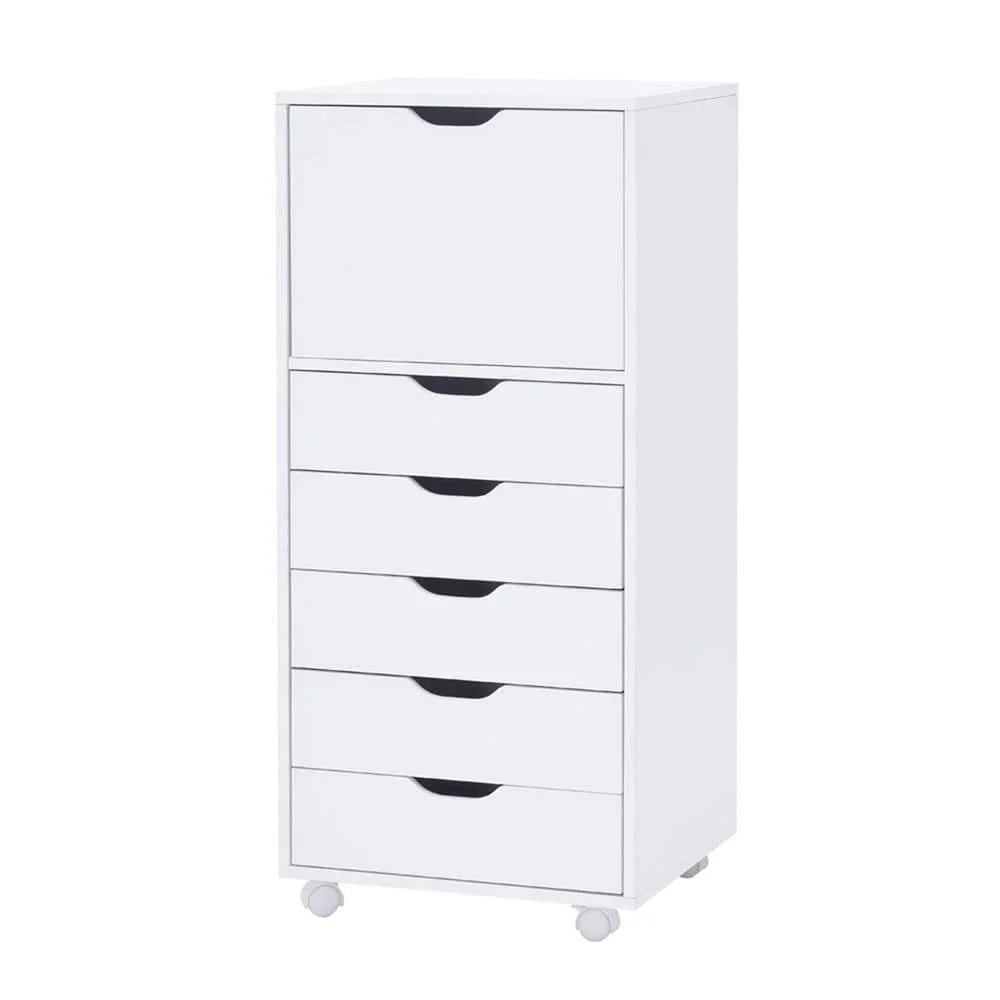 US  White, 6-Drawer with Shelf, Office File