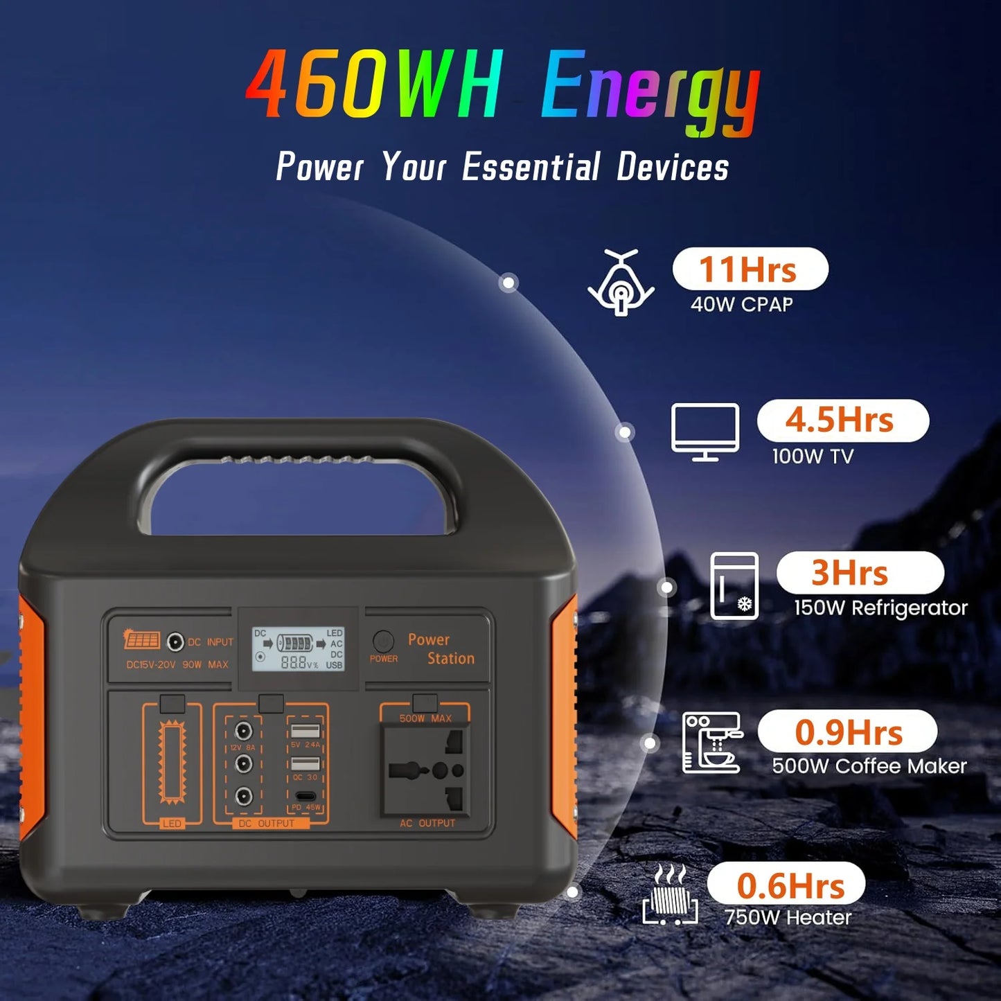 New Arrival Outdoor Portable 500W Power Station LiFePO4 Battery Charger
