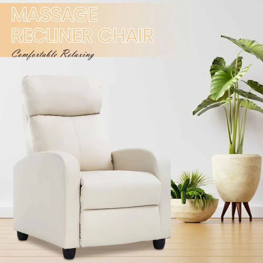 Recliner Chair Breathable Padded with Massage Feature