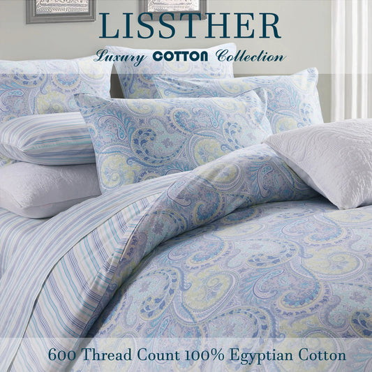 3pcs 600TC 100% Egyptian Cotton Duvet Cover Set,
