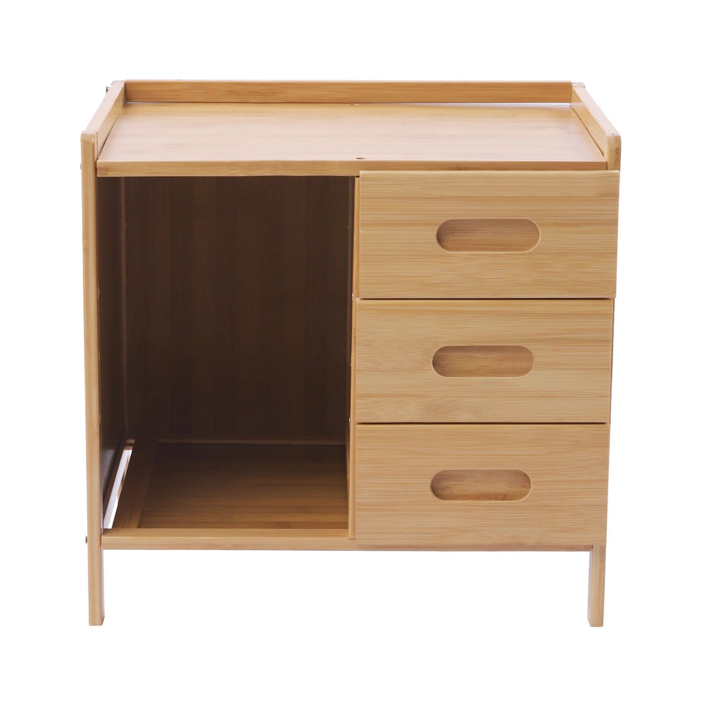 3 Drawer Modern Bamboo Nightstand