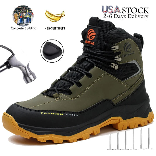 Mens Work Boots Steel Toe Safety Sneakers