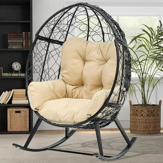 Wicker Rocking Egg Chair Rattan Rocking Chair Outdoor Furniture