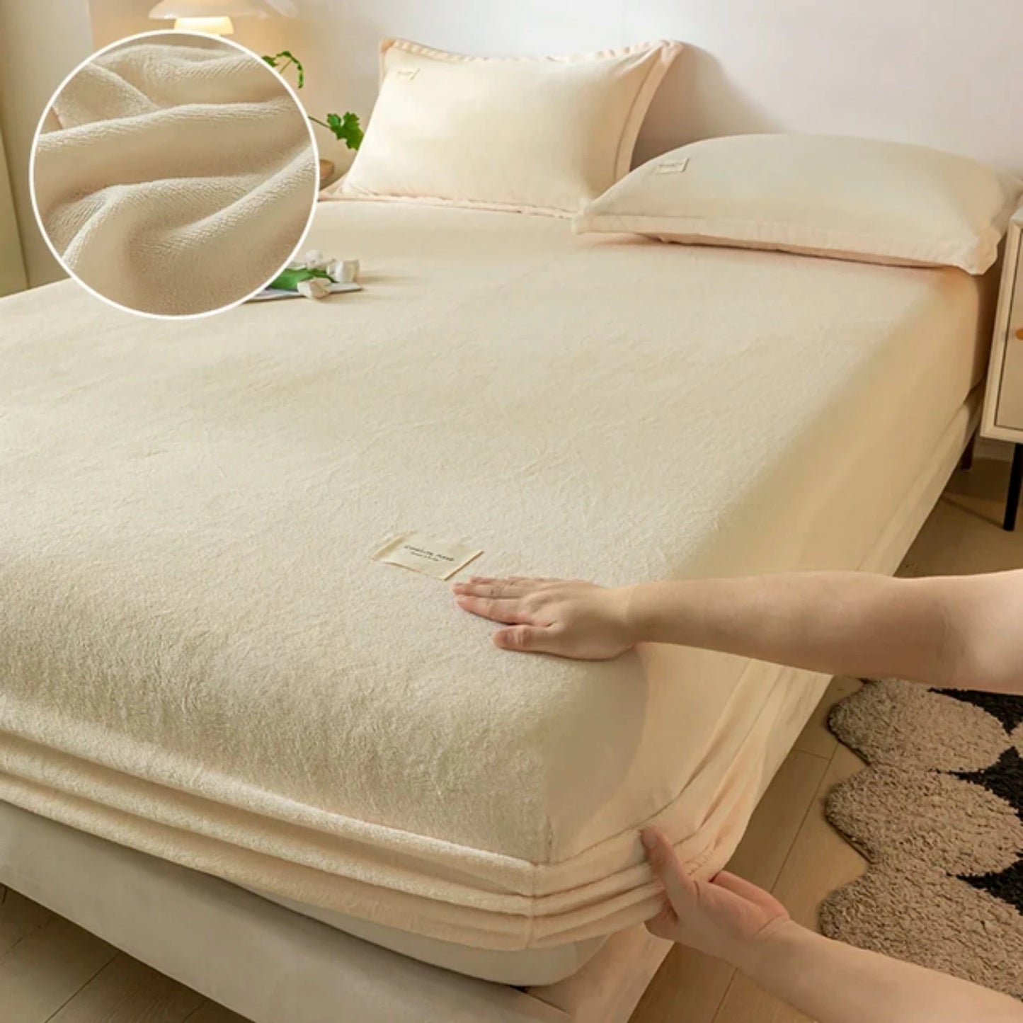 Warm Plush Fitted Sheet Elastic Mattress Cover Velvet Bed