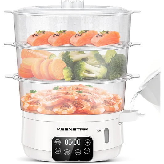 13.7QT Vegetable Steamer with 3 Tiers BPA-Free Baskets,