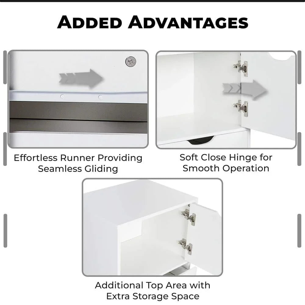 US  White, 6-Drawer with Shelf, Office File