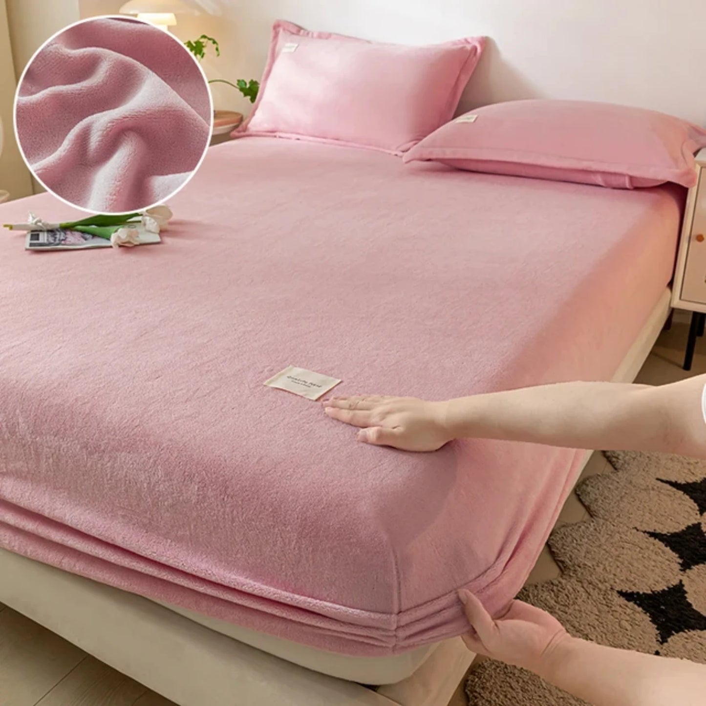 Warm Plush Fitted Sheet Elastic Mattress Cover Velvet Bed